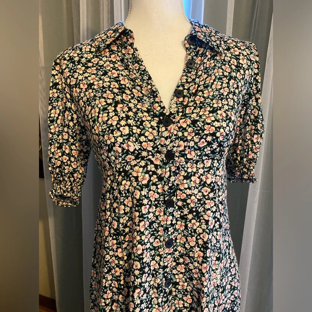 Free people Debbie-Jean shirt dress floral button front maxi - Picture 3 of 11